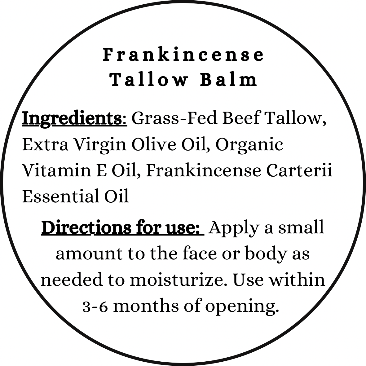 Frankincense Tallow Balm